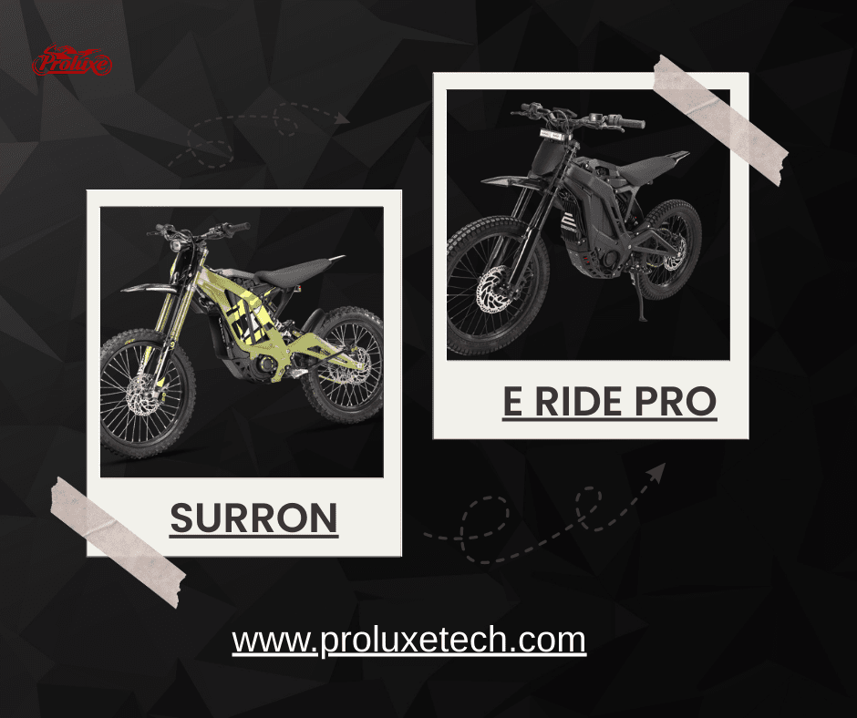 E Ride Pro vs Surron: Electric Dirt Bikes 2026 - ProluxeTech